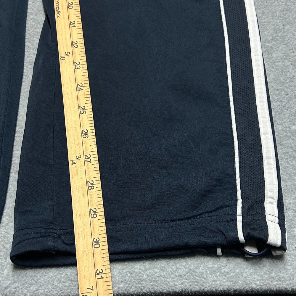 Adidas Track Pants Navy Blue Mens Size M 3-Stripe Wide Leg Vintage Sportswear - Picture 10 of 12